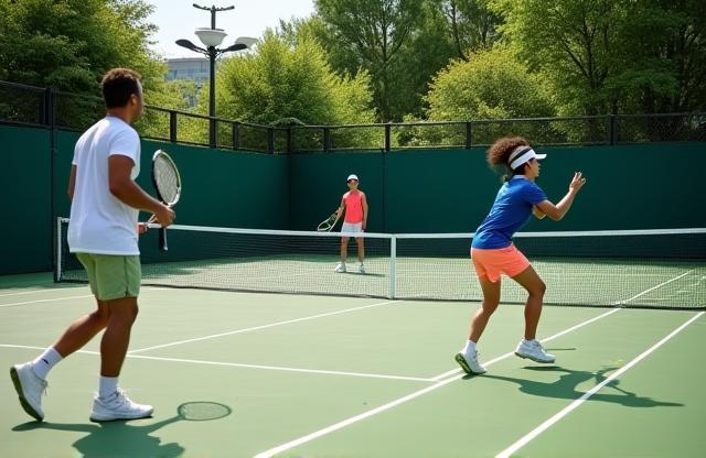 Training session in progress on court